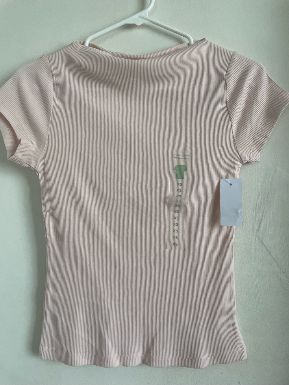 dip Pale Pink Ribbed Short Sleeve Tee